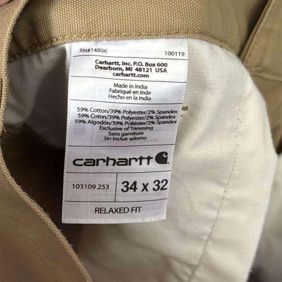 Carhartt Men's Tan Work Pants 36”x32” - Picture 5 of 7